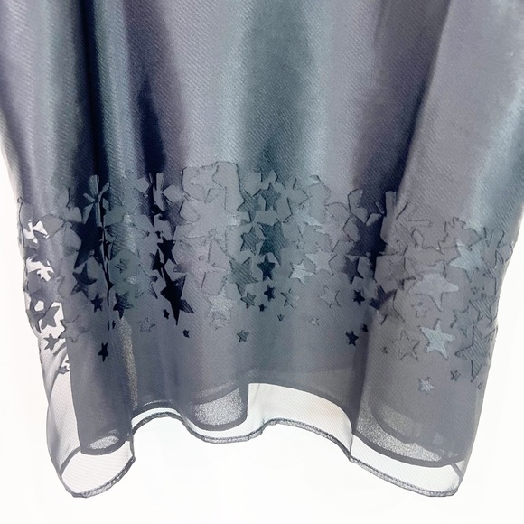 RACHEL ROY BLACK SEXY SLEEVELESS TANK WITH STARS PATTERN WOMENS SZ LARGE - Picture 2 of 7